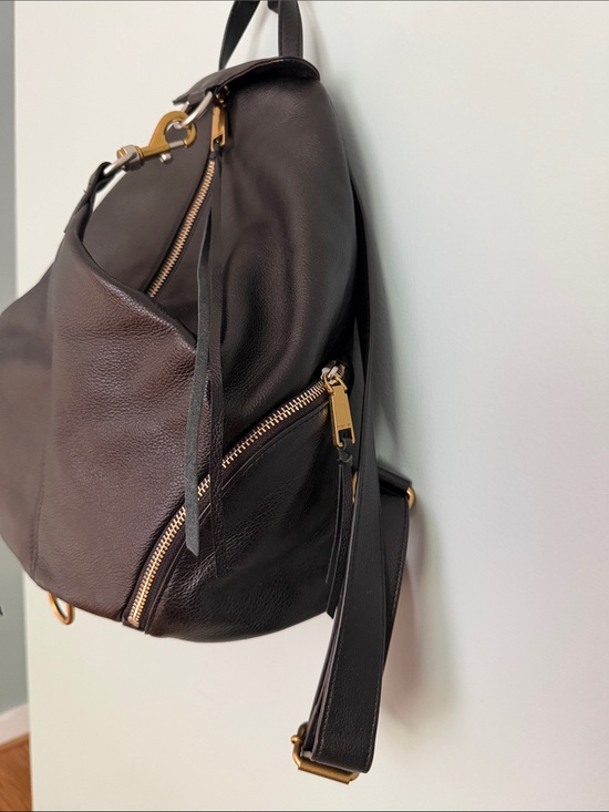 Rebecca Minkoff Med Julian Backpack- Black Pebble Leather Gold & Silver Hardware main image 8